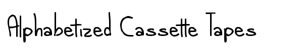 Alphabetized Cassette Tapes font preview